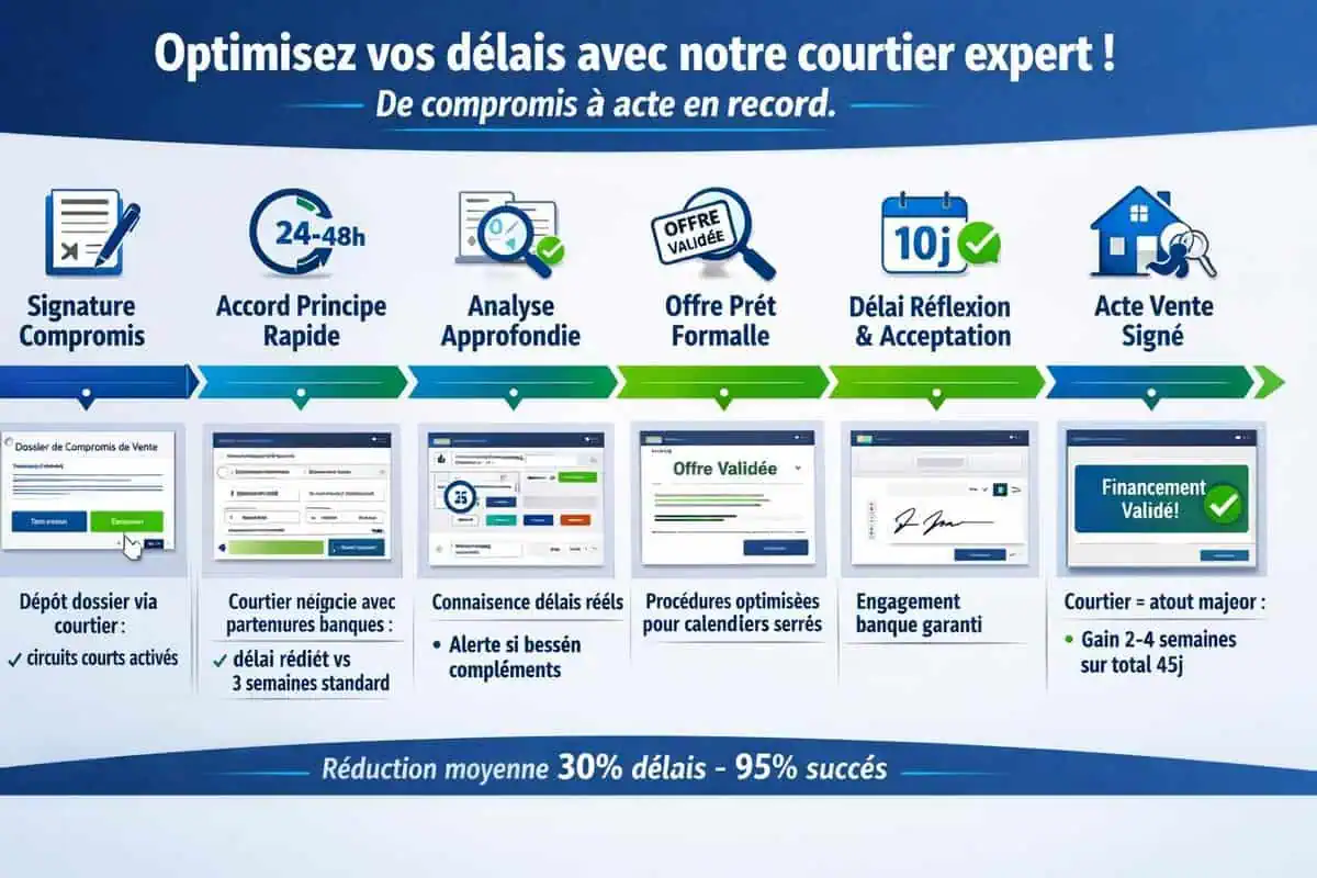 accord de principe bancaire courtier financement optimiser delai compromis acte