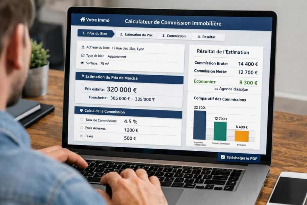 Outils digitaux immobilier pour calculer la commission agent immobilier