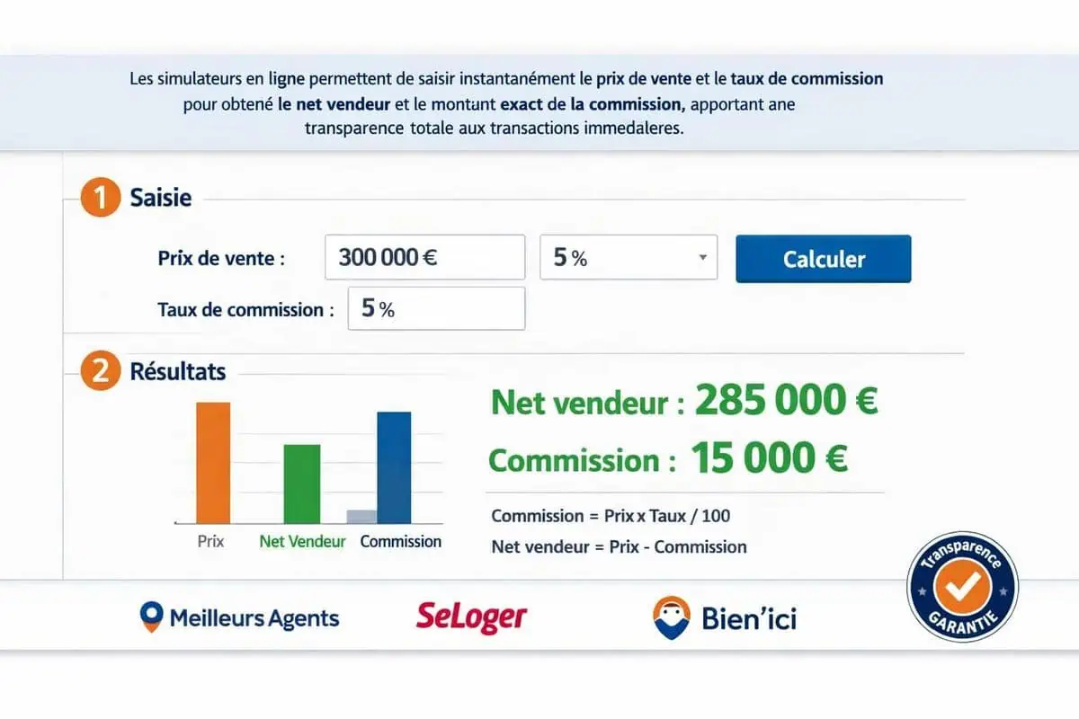 Outil simulateur de calcul de commission agent immobilier en ligne